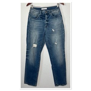 Flying Monkey Distressed Cotton & Spandex Blend Straight Leg Jeans Sz 26